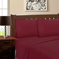 thumbnail image 1 of 100% Brushed Microfiber Wrinkle Resistant Embroidered Sheet Set Burgundy / Twin XL, 1 of 1