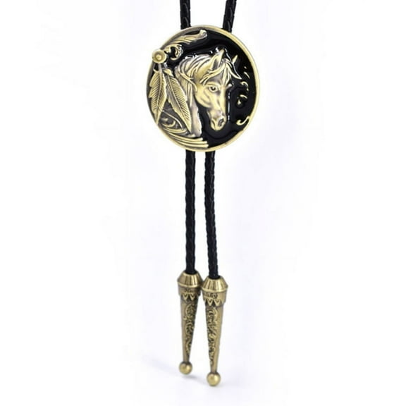 WINDLAND Bolo Tie for Men Carnivals Necktie Relief Horse Buckle Decors Halloween Necktie
