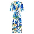 thumbnail image 2 of TaTaai Womens Casual Jumpsuit Short Sleeve V Neck Back Zipper Side Pocket Paisley Print Solid Soft Flowy Romper for Summer Gift, 2 of 5