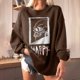 thumbnail image 2 of Sudadera extragrande de lana de manga larga con cuello redondo y estampado de calavera para mujer Pompotops  gfhjh16746, 2 of 5