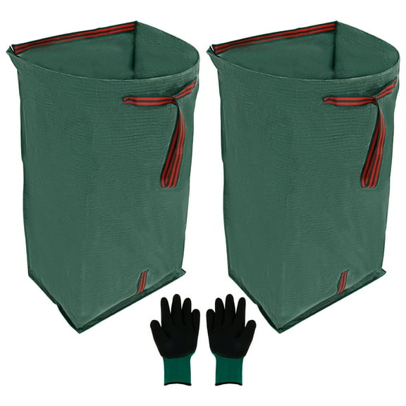 2Pcs Semi Circular Leaf Dustpan Bags PP Yard Leaf Dustpan 270L Large Capacity Dustpan Type Yard Bag Standing Yard Leaf Waste Bag Foldable Gardens Leaf Waste Bag for Gardening