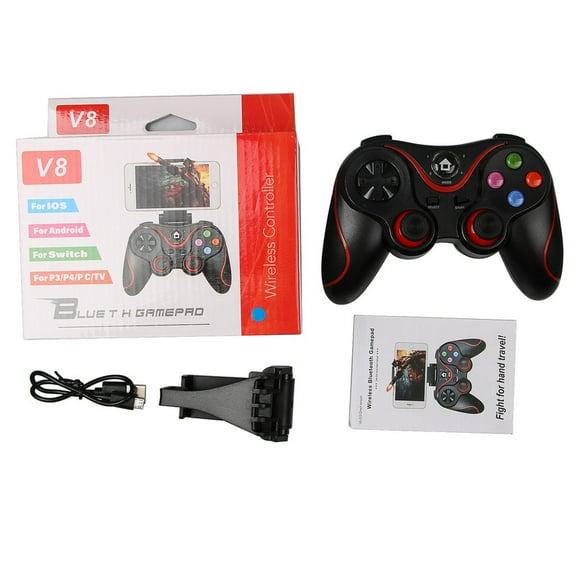 V8 All-Platform Wireless Joystick Controller with Detachable Phone Holder, for Android iOS PC PS3 TV - Great Birthday Gift