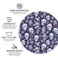 thumbnail image 4 of Pofeuu Skull flower crystal Print Leather Coasters Set of 6, Round Cups Mugs Mat Pad for Home Kitchen Heat Resistant Drink Coasters,Round Shape, 4 of 7