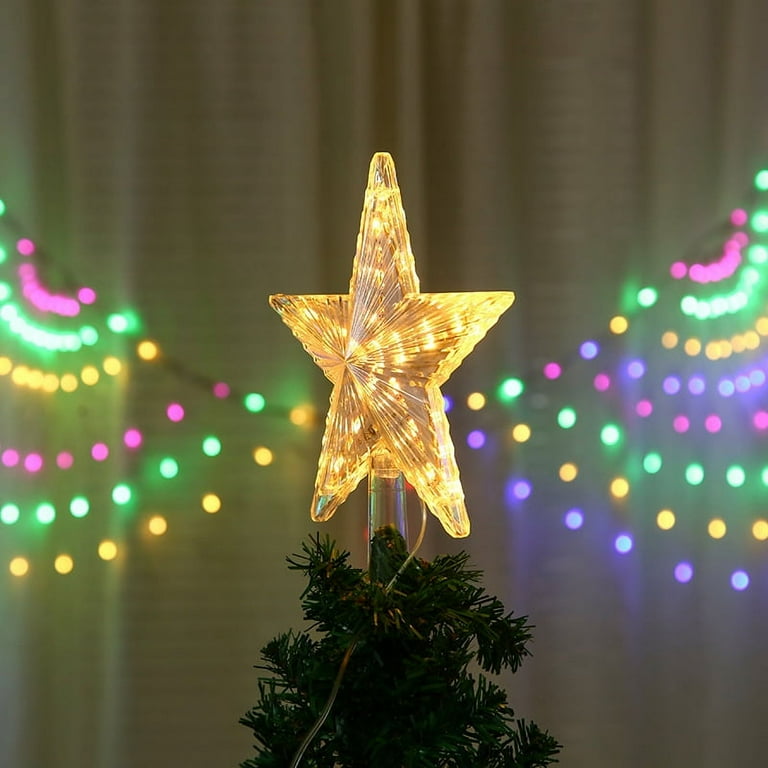 10LED Multicolour Christmas Star Tree Topper with Power Plug