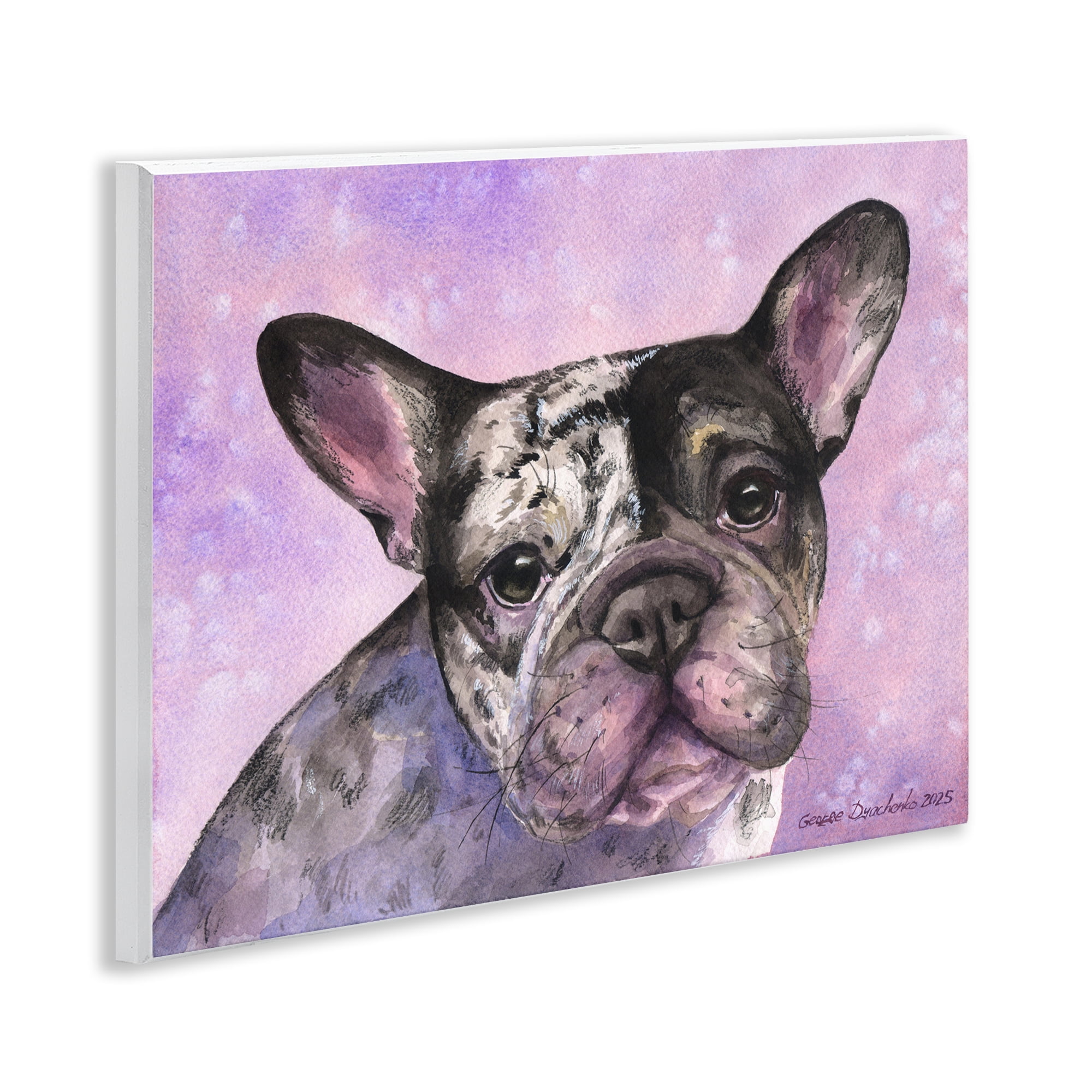 Stupell Industries Harlequin French Bulldog Wall Plaque Art, design by George Dyachenko