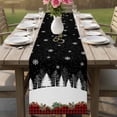 thumbnail image 5 of Christmas Tree Table Runner 72 Inches, Xmas Tree Snowflake Black Red Plaid Bed Runner Dresser Scarves Tabletop for Indoor Outdoor Parties/Ceremony/Banquet, 16" x 72", 5 of 8