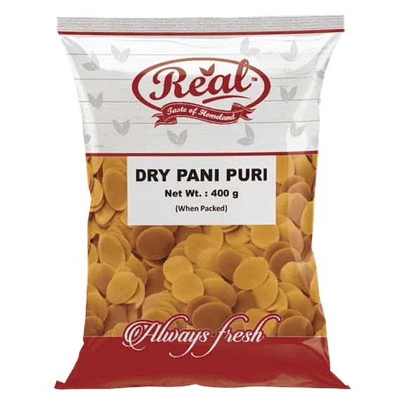 REAL Dry Pani Puri – 400g | Crispy Pani Puri Shells for Indian Street Food | Golgappa / Puchka Snack | Ready to Fill