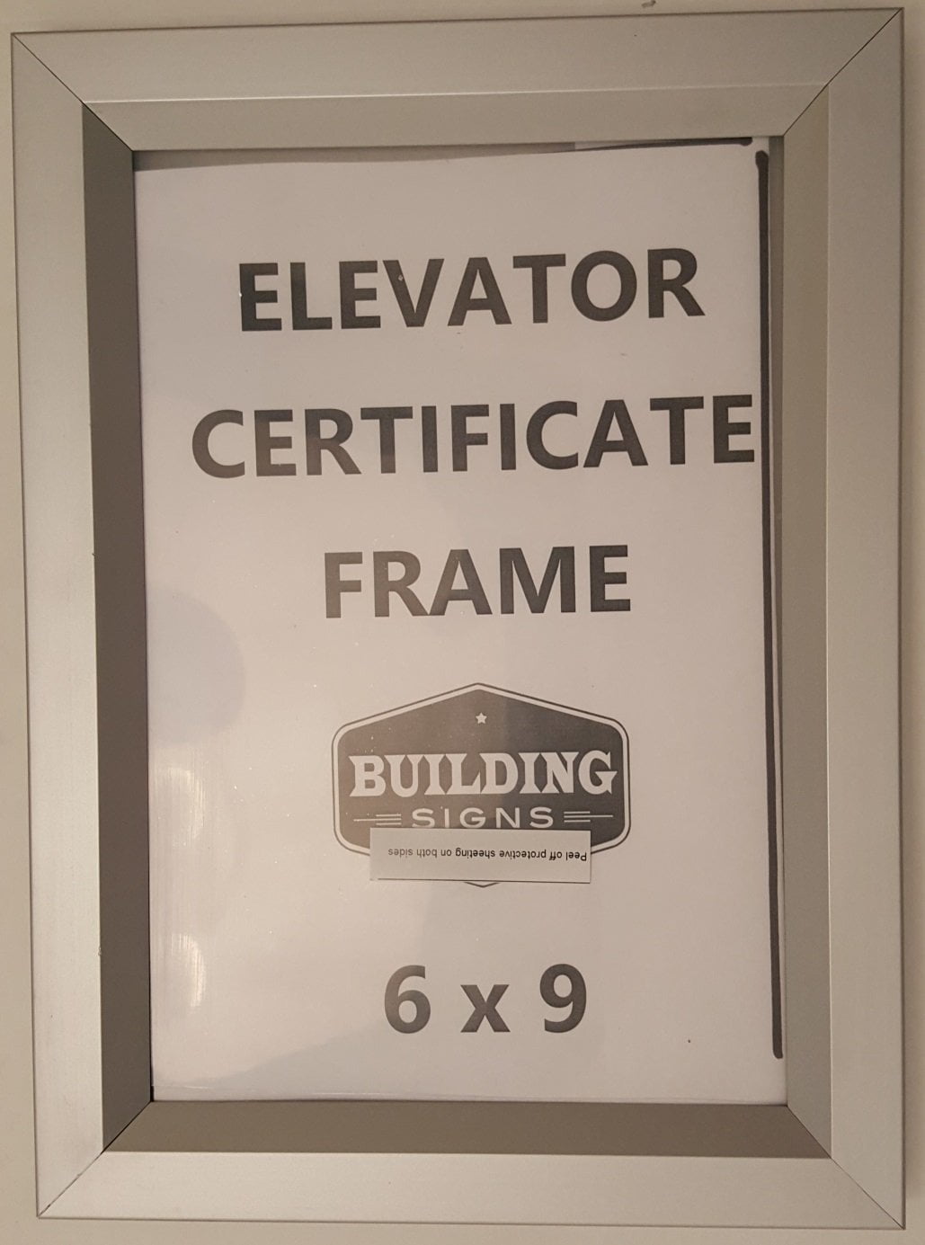 Heavy Duty - Aluminum Elevator Inspection Certificate Frame 6 x 9 