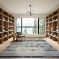 thumbnail image 2 of ODIKA Striped Boho Distressed Ticking Lines Border Doormat Farmhouse Low Profile Flatwoven for Great Room, Indoor Open Concept, Large Living, 2 of 7
