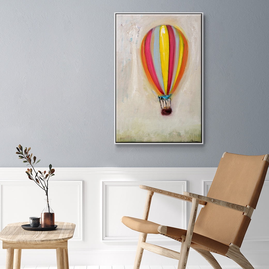 Lucky Hot Air Balloon Framed Premium Gallery Wrapped Canvas - Ready to Hang