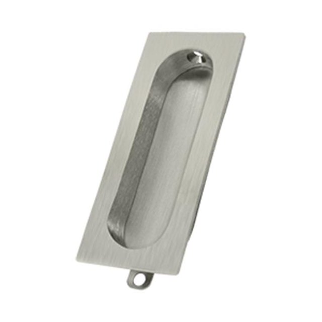 3,12 x 0,93 Po Tirage Affleurant Rectangle&44; Nickel Satiné - Solide