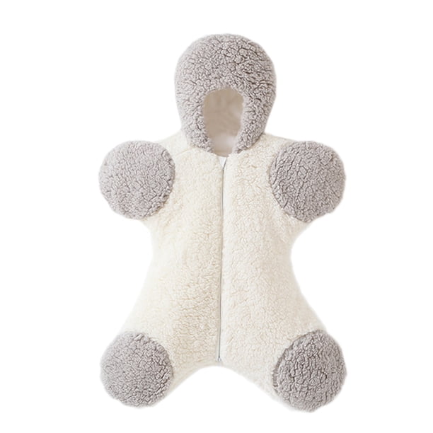 Sacos de dormir Bonito saco de dormir para bebé con pies, envoltura envolvente para bebé, envoltura de felpa suave para recibir pañales, saco de dormir para bebé para invierno, doble cremallera con ca Abody Sacos de dormir