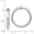 thumbnail image 3 of 925 Sterling Silver RH-plated 3x20mm Non-Pierced Hoop Earrings; for Adults and Teens; for Women and Men, 3 of 3