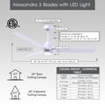 thumbnail image 6 of Matthews Fan Company AKLK-MWH-MWH-56 Alessandra 56” Matte White Ceiling Fan with 3 Blades, Integrated LED Light Kit, Remote Control, Indoor/Outdoor Wet Rated, 6 of 6
