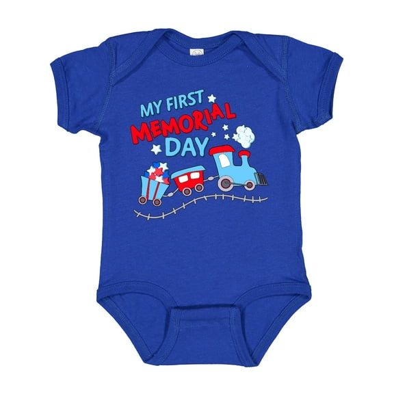 Inktastic My First Memorial Day Train Boys or Girls Baby Bodysuit