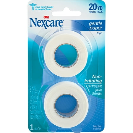 2 Roll Paper Tape - Nexcare Gentle Paper First Aid Tape, 1 in x 10 yds, 2 rolls