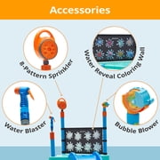 Plum Play Kids Splash Pad Station Water Slide Play Equipment - Outdoor Toddler Water Toys, Sprinkler Pool for Kids, Backyard Water Park with Bubble Blower, Water Reveal Coloring Wall Ages 3 Years+