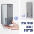 thumbnail image 2 of AIKE Wall Mount Liquid Soap Dispenser for Commercial Bathroom 27oz 800ml Large Capacity Manual Push Pump Silver, 2 of 8