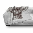 thumbnail image 3 of Vintage Soft Flannel Fleece Blanket, Classical Antique Column Roman Empire Architecture Heritage Culture Print, Cozy Plush for Indoor and Outdoor Use, 60" x 80", Burgundy and White, by Ambesonne, 3 of 6