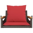 thumbnail image 3 of vidaXL Swing Bench with Cushions Hammock Chair Poly Rattan Brown/Gray/Black, 3 of 9