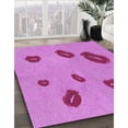 thumbnail image 3 of Ahgly Company Machine Washable Indoor Square Transitional Violet Purple Area Rugs, 5' Square, 3 of 7