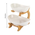 thumbnail image 2 of TFCFL 2 Tier Detachable Fruit Basket Rack Ceramic Bread Vegetable Bowl Stand Fruit Holder, 2 of 15