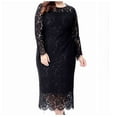 thumbnail image 3 of Brnmxoke Wedding Guest Dresses for Women Plus Size,2024 Women Elegant Hollow Out Floral Lace Patchwork Semi Formal Dresses Long Sleeve Evening Gown Party Cocktail Bodycon Dress Black,XXL, 3 of 6