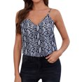 thumbnail image 1 of Women Floral Snake Print V Neck Sleeveless Cami Tank Top, 1 of 5