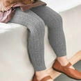 thumbnail image 4 of FAIWAD Toddler Girls Cable Knit Tights Footless Ankle Leggings Girls School Uniform Stocking Pant, 4 of 8