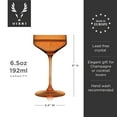 thumbnail image 4 of Viski Nouveau Champagne Coupe Glasses, Home Bar Gifts, 6.5oz Set of 2 Amber, 4 of 9