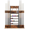 thumbnail image 7 of Billiard Pool Cue Stick Hanging Wall Mounting Rack, Pool Stick Holder, Holds 8 Pool Cue Stick 24 Balls, Billiard Ball Rack and Pool Ball - Brown, 7 of 7