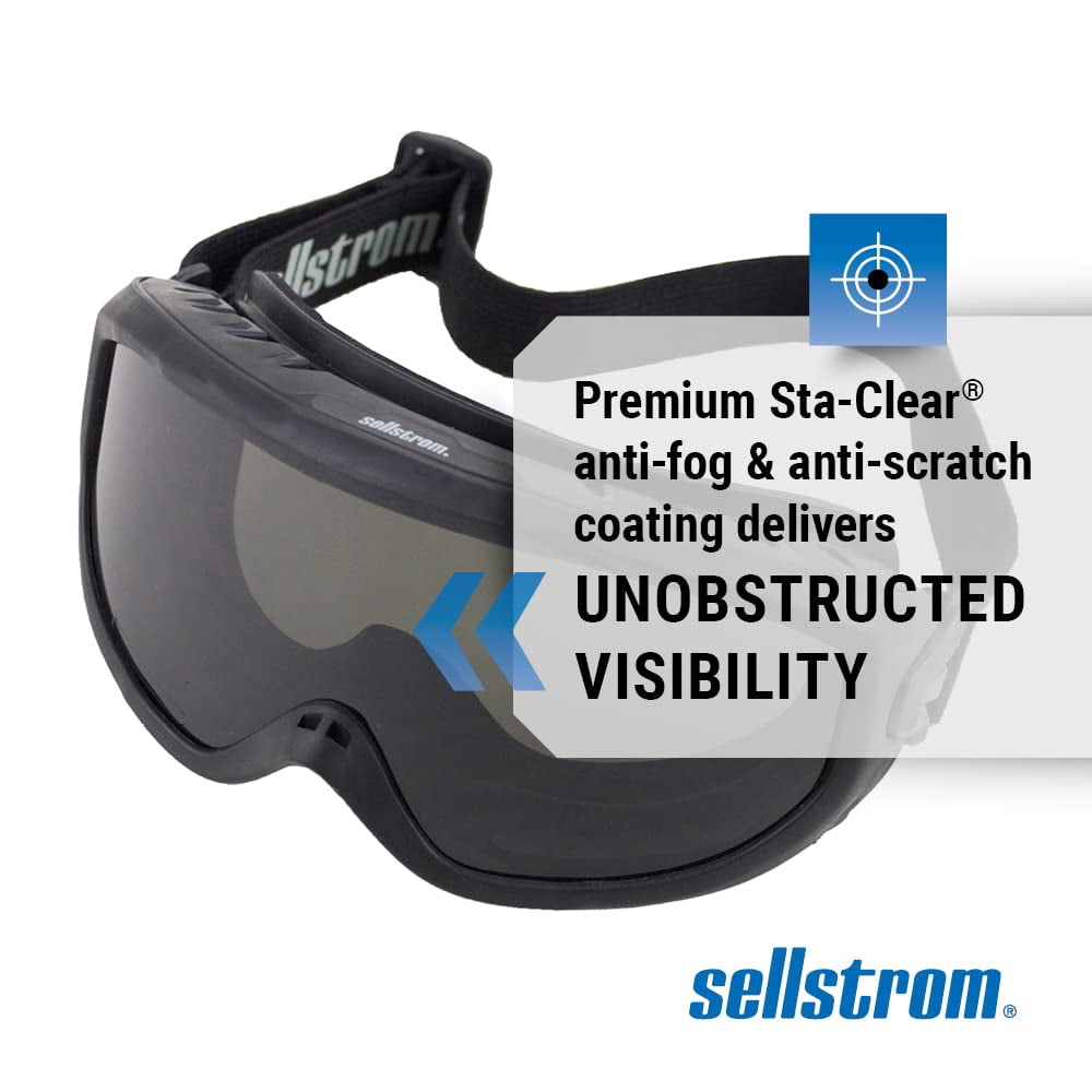Sellstrom Safety Goggle - ODYSSEY Series - Smoke Lens - Anti-Fog - Heat Resistant Wildland FireFirefighting - Single Lens Model