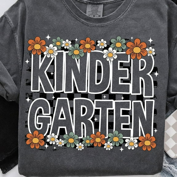 Back to School Shirt Bundle, Floral Teacher First Day Shirt, Girly Checkered Shirt for Pre-K, 1st, 2nd, 3rd Grade Students and Educators