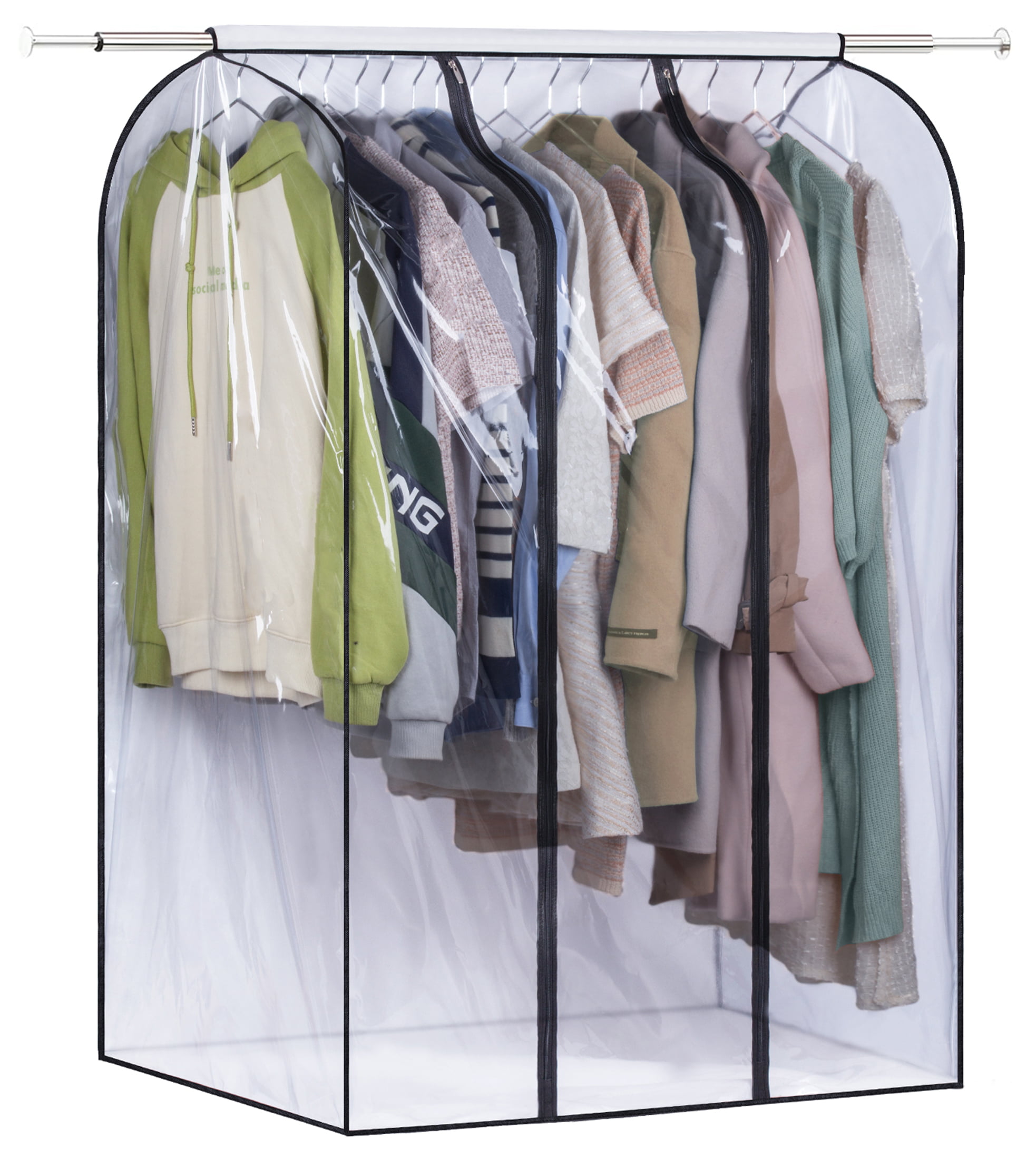 Clothes Dust Cover Bag Case Wardrobe Closet Hanger Rack Organizer Transparent 