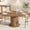 Walnut, variant on 59" Extendable Round Dining Table for 4-6, Modern Oval Kitchen Table with Fluted Base, Circle Dining Table for Living Room, Walnut