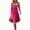 Hot Pink, variant on Women's Christmas Velvet Dress Long Sleeve V - Neck Fur Collar S - 2XL Plus Size Festive Dress for Holiday Party, Winter Formal Event Warm Velvet Gown