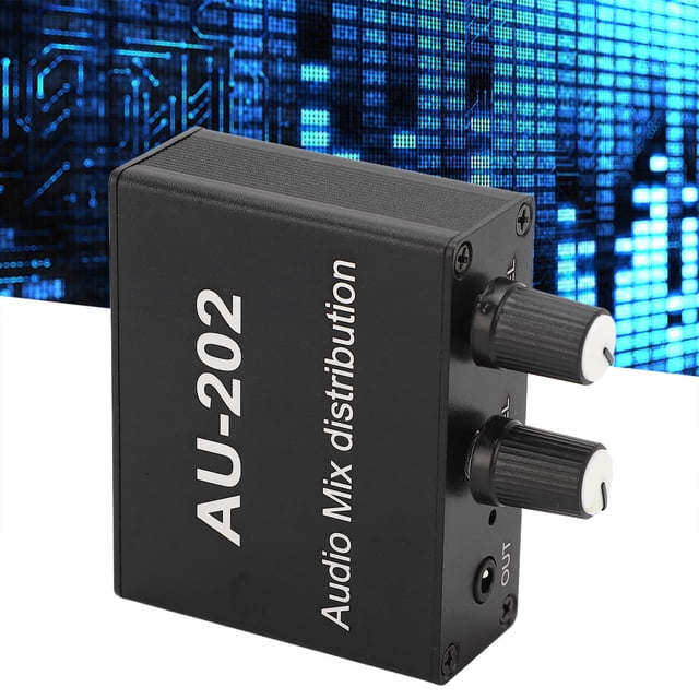 Distribuidor Mixto De Audio, Mezclador Estéreo Plug And Play Distribuidor De Audio Amplia Compatibilidad Resistencia A La Corrosión 2 Entradas 2 Salidas Para Altavoz