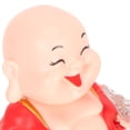 thumbnail image 3 of Suodoka Solar Buddha Figurine Maitreya Auto Hand Shaking Powered Durable ABS Statue for Home Car Office Decor Red 3.0 inches / 7.6 cm Energy Saving Dashboard Ornament, 3 of 9