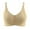 Beige, variant on Women's Front Zipper High Impact Sports Bra - Push Up Elastic Straps Yoga Fitness - Nylon/Spandex, 36-52