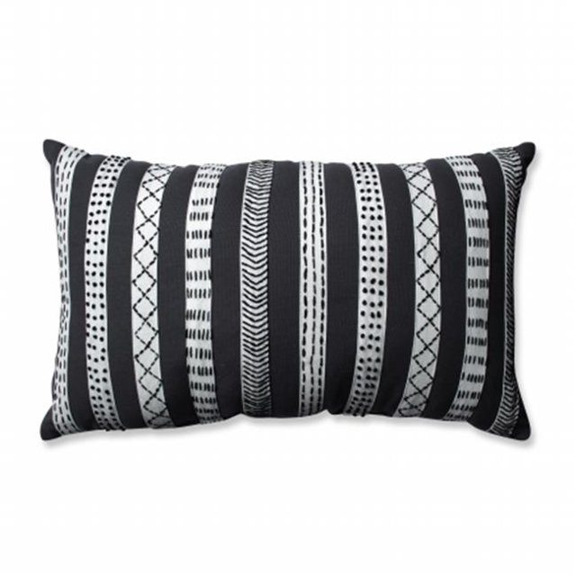 Pillow Perfect 598673 Tribal Bands Grey & Black Rectangular Throw Pillow