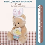 Bearington Beary Eggstra The Teddy Bear Plush, 9 Inch Easter Bear Stuffed Animal