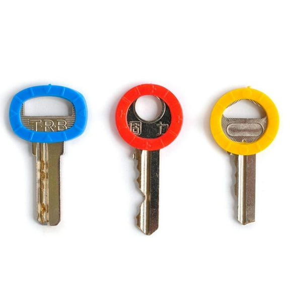 8PC Bright Colors Hollow Silicone Key Cap Covers Topper Keychain Keyring M2J3