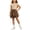 01-Khaki, variant on Girls Short Sleeve Shirt & Checkered Skirt 2 Piece Set, Back to School Outfit , Sizes 3 Years+