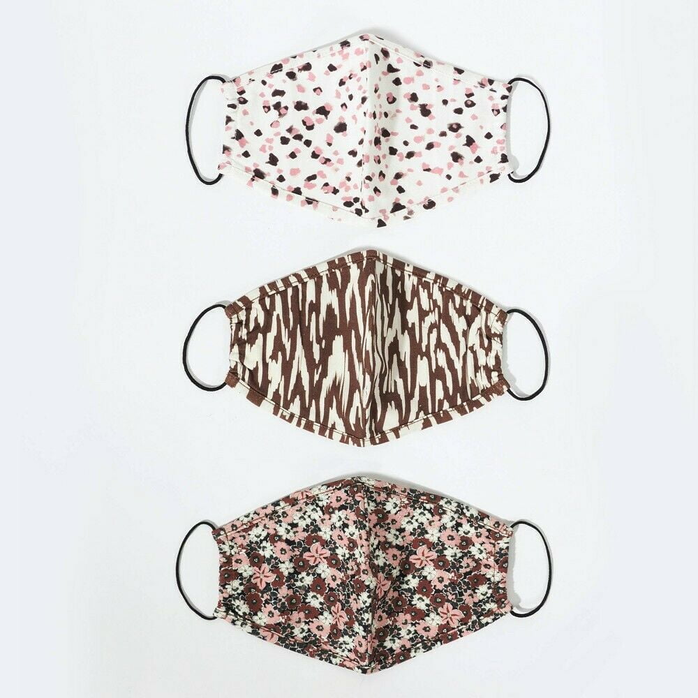 Sanctuary Mask Organic Cotton Adult 3pk Printed Cotton Polka Dot Face