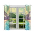 thumbnail image 3 of CADecor Tropical Paradise Window Kitchen Curtain, Sunset Beach Palm Tree Window Treatment Panel Curtains,26x39 inches,Set of 2, 3 of 3