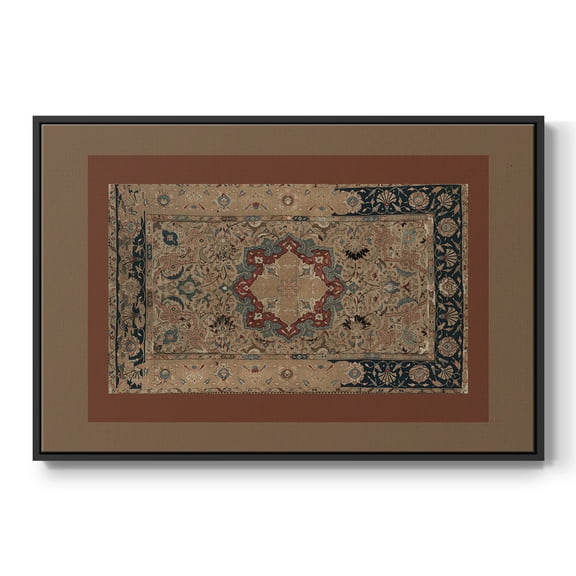 Vintage Abstract Print-XII Framed in Black Wood Gallery Wrapped Canvas 17 in. x 25 in.