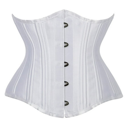 Corset with Skirt Women s Satin Underbust Corset Bustier Waist Training Cincher Plus Size Corsets Underbust Bustier Tops Black Leather Bodysuit S-40 White S