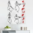 thumbnail image 1 of Japanese Tapestry, Fight of Samurai with Katana on White Background Martial Art Pattern, Fabric Wall Hanging Decor for Bedroom Living Room Dorm, 5 Sizes, Red Black, by Ambesonne, 1 of 1