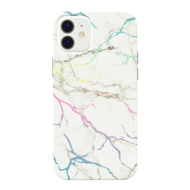 Onn White Iridescent Marble Phone Case For Iphone 12 12 Pro Walmart Com