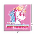 thumbnail image 3 of Magical Unicorn Sparkle Pink Unicorn 12 x 12 Glass Wall Hanging Sign, 3 of 4